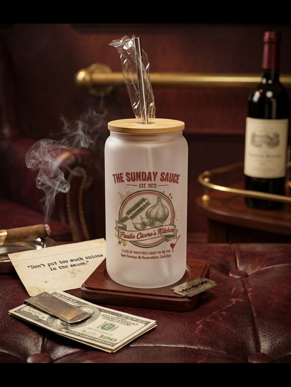 ​🤌 IYKYK: “The Sunday Sauce” Frosted Glass Can | Goodfellas Inspired ✨